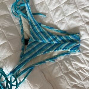 triangl swimwear Blue & Aqua Striped Tie-Side Bikini Bottom